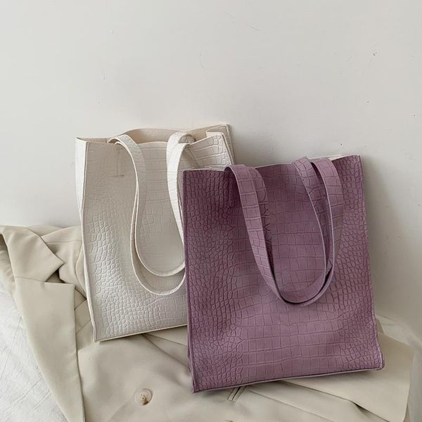 shoulder bags crocodile-print one-shoulder tote bag