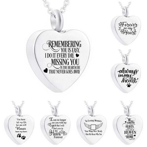 pendant necklaces creative heart cremation urn necklace for ashes memorial jewelry pet/human women and men, Silver
pendant necklaces creative heart cremation urn necklace for ashes memorial jewelry pet/human women and men, Silver