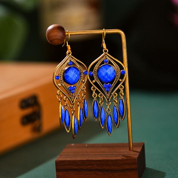 dangle & chandelier women's exaggerated hollow water drop tassel earrings jhumka jewelry vintage bohemia ethnic style blue rhinestone, Silver
dangle & chandelier women's exaggerated hollow water drop tassel earrings jhumka jewelry vintage bohemia ethnic style blue rhinestone, Silver