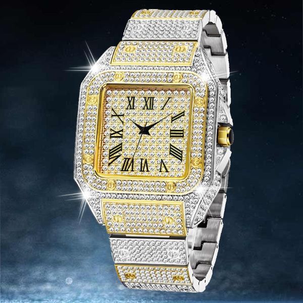 wristwatches mens casual watches 2021 hip hop bling iced out quartz watch for men silver gold luxury diamond man, Slivery;brown
wristwatches mens casual watches 2021 hip hop bling iced out quartz watch for men silver gold luxury diamond man, Slivery;brown