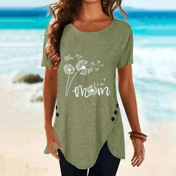 women's t-shirt oversized summer dandelion pattern printed round neck y2k button irregular hem casual loose shirt 2021, White
women's t-shirt oversized summer dandelion pattern printed round neck y2k button irregular hem casual loose shirt 2021, White