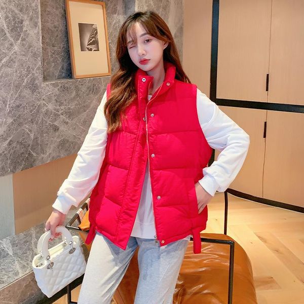 women's vests thick stand-up collar cotton vest autumn and winter 2021 loose thin warm sleeveless jacket, Black;white
women's vests thick stand-up collar cotton vest autumn and winter 2021 loose thin warm sleeveless jacket, Black;white