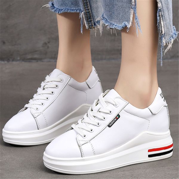 leather casual shoes women spring autumn light white s platform heightening shoe comfortable trainers, Black
leather casual shoes women spring autumn light white s platform heightening shoe comfortable trainers, Black