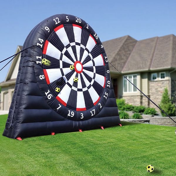 Image of Outdoor games 4 Meter Height Huge Inflatable Dart Board Soccer Game Football goal target With Air Blower sticky balls Sports