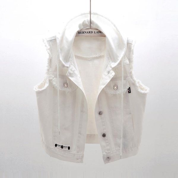 women's vests white hooded denim vest autumn veste femme casual short sleeveless jeans jackets coats single-breasted colete feminino, Black;white
women's vests white hooded denim vest autumn veste femme casual short sleeveless jeans jackets coats single-breasted colete feminino, Black;white