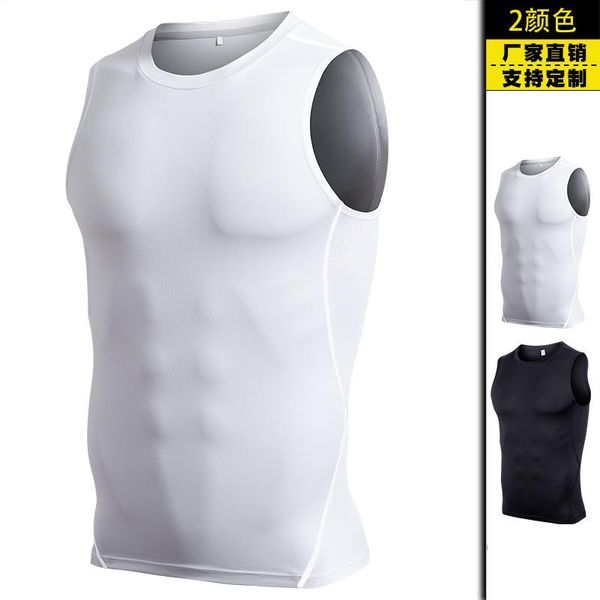 sports quick drying vest men's high elastic breathable sweat wicking fitness suit sweaty basketball running suit, White;red
sports quick drying vest men's high elastic breathable sweat wicking fitness suit sweaty basketball running suit, White;red