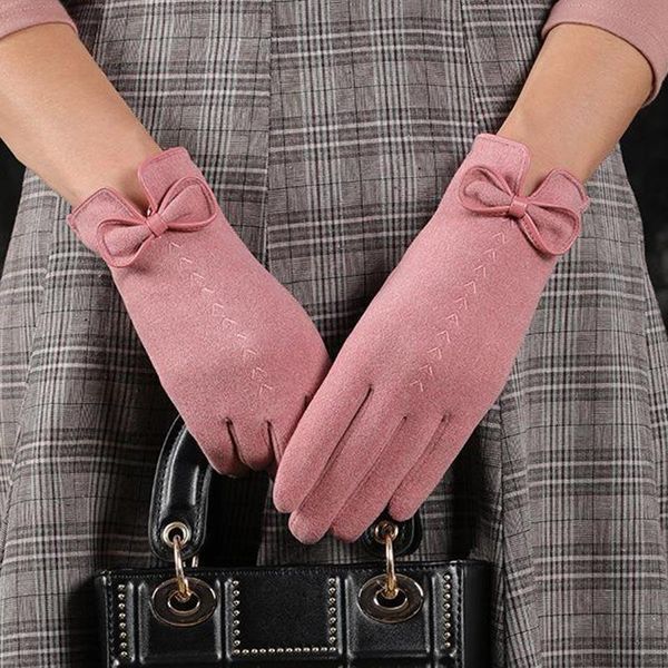 sports gloves winter women's outdoor cycling cashmere warm cute bow embroidery thin plus velvet touch screen driving mittens, Black
sports gloves winter women's outdoor cycling cashmere warm cute bow embroidery thin plus velvet touch screen driving mittens, Black