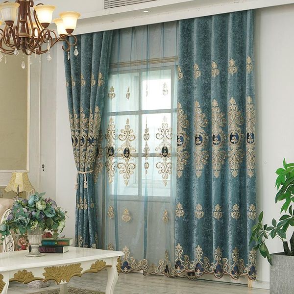 curtain & drapes european style curtains for living room bedroom light luxury embroidered chenille door window blue color
curtain & drapes european style curtains for living room bedroom light luxury embroidered chenille door window blue color