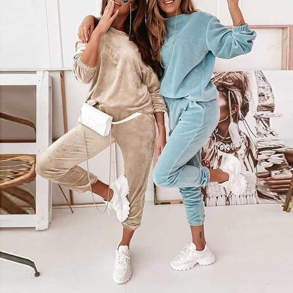 women's two piece pants 2021 autumn winter tracksuit 2 set women golden velvet solid sweatshirt and pocket suit casual, White
women's two piece pants 2021 autumn winter tracksuit 2 set women golden velvet solid sweatshirt and pocket suit casual, White