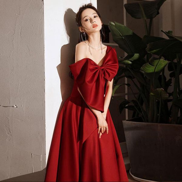 ethnic clothing women prom party dresses burgundy a line evening dress for wedding toast gowns, Red
ethnic clothing women prom party dresses burgundy a line evening dress for wedding toast gowns, Red