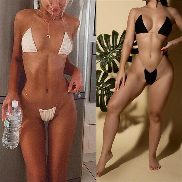 women bikini set swimwears solid color transparent strap beach swimming suit for, White;black
women bikini set swimwears solid color transparent strap beach swimming suit for, White;black