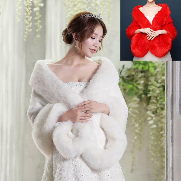 women winter casual occasion wrap bridal wrap jackets warm faux fur wedding coat shawl, White
women winter casual occasion wrap bridal wrap jackets warm faux fur wedding coat shawl, White