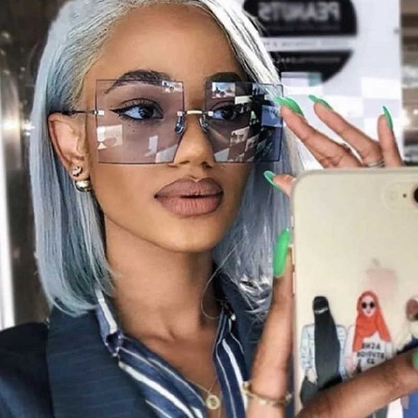 aviator sunglasses vintage square sunglasses women luxury oversized rimless sun glasses shades female fashion brand designer clear oculos de, White;black
aviator sunglasses vintage square sunglasses women luxury oversized rimless sun glasses shades female fashion brand designer clear oculos de, White;black