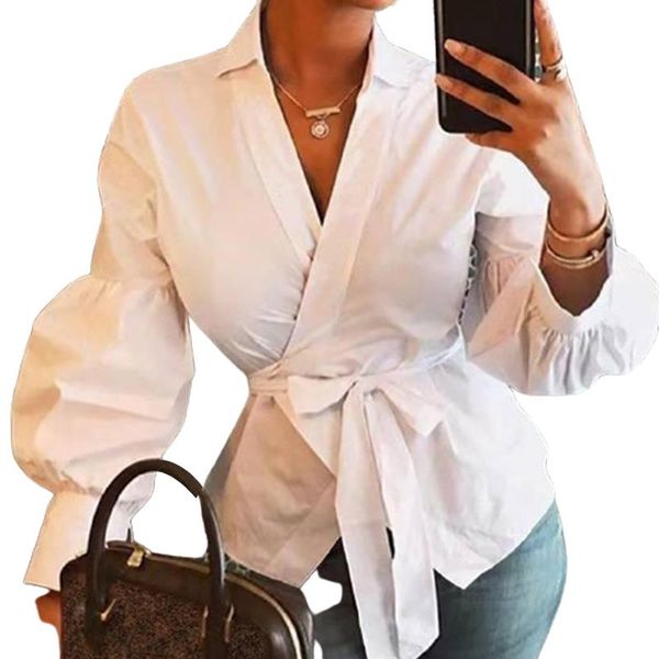 women's blouses & shirts women clothes spring v neck solid casual long sleeve bandage blouse shirt ladies lantern european blusa s, White
women's blouses & shirts women clothes spring v neck solid casual long sleeve bandage blouse shirt ladies lantern european blusa s, White