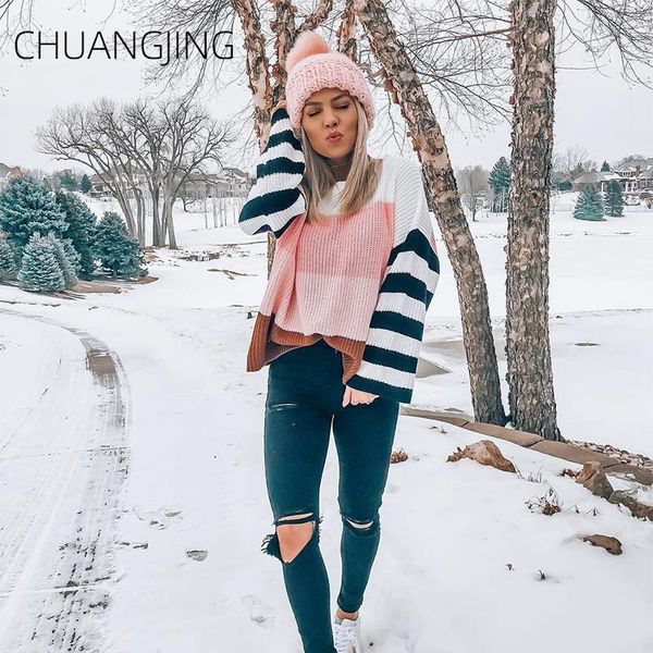 women's sweaters fashion autumn winter knitted sweater women 2021 o-neck striped long sleeve plus size pullover ladies casual, White;black
women's sweaters fashion autumn winter knitted sweater women 2021 o-neck striped long sleeve plus size pullover ladies casual, White;black