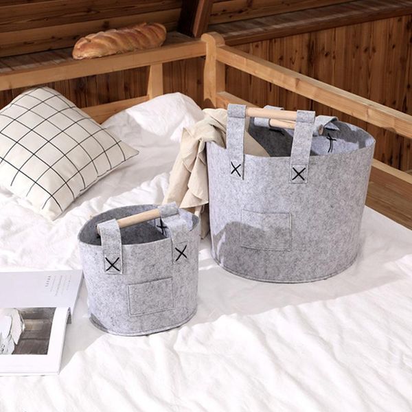 1pc portable clothes felt basket japanese style bedroom laundry storage bucket toy organizer
1pc portable clothes felt basket japanese style bedroom laundry storage bucket toy organizer