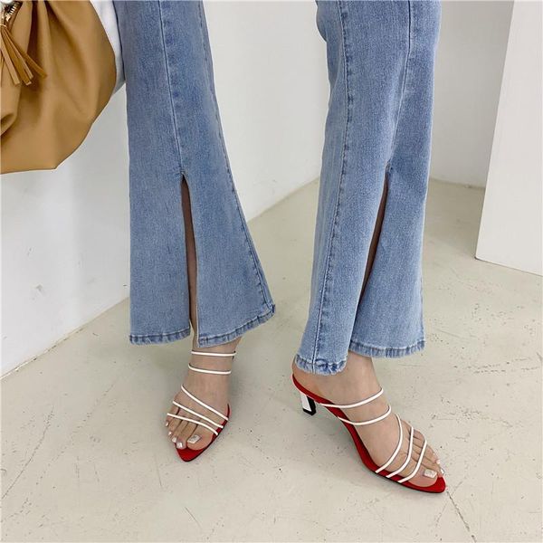 pointed toe matching high-heeled sandals women thin heels women's shoes, Black
pointed toe matching high-heeled sandals women thin heels women's shoes, Black