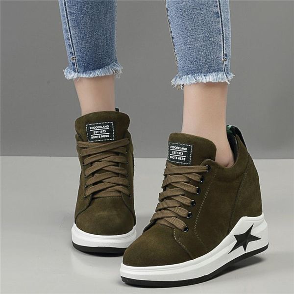 dress shoes punk trainers women genuine leather platform wedges high heel pumps female lace up round toe fashion sneakers casual, Black
dress shoes punk trainers women genuine leather platform wedges high heel pumps female lace up round toe fashion sneakers casual, Black