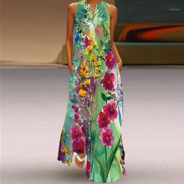 casual dresses flower printing summer maxi dress floral tank beach long female o-neck sleeveless pocket holiday sundresses women robe, Black;gray
casual dresses flower printing summer maxi dress floral tank beach long female o-neck sleeveless pocket holiday sundresses women robe, Black;gray