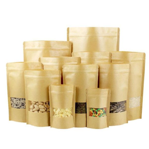 100pcs food moisture-proof bags,window bags brown kraft paper doypack pouch packaging for snack,cooki jllniw insyard
100pcs food moisture-proof bags,window bags brown kraft paper doypack pouch packaging for snack,cooki jllniw insyard