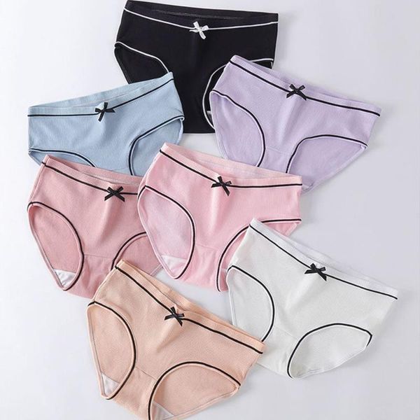 women's panties women female simple seamless cute middle waist bow briefs underwear, Black;pink
women's panties women female simple seamless cute middle waist bow briefs underwear, Black;pink