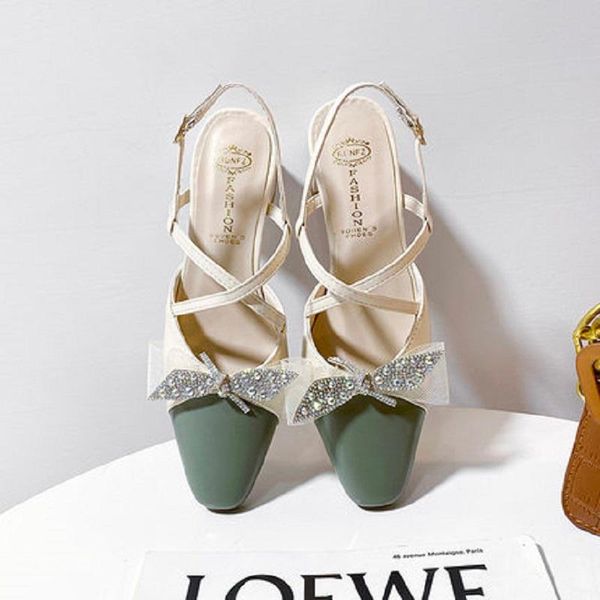 sandals sweet bow knot color matching square head temperament high-heeled ladies summer fashion single shoes., Black
sandals sweet bow knot color matching square head temperament high-heeled ladies summer fashion single shoes., Black