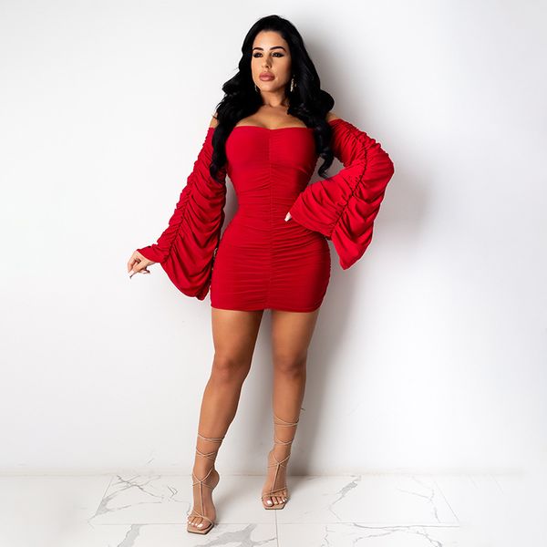 off shoulder dress women slash neck ruched dresses fashion autumn ladies party bodycon mini puff sleeve dresses, Black;gray
off shoulder dress women slash neck ruched dresses fashion autumn ladies party bodycon mini puff sleeve dresses, Black;gray