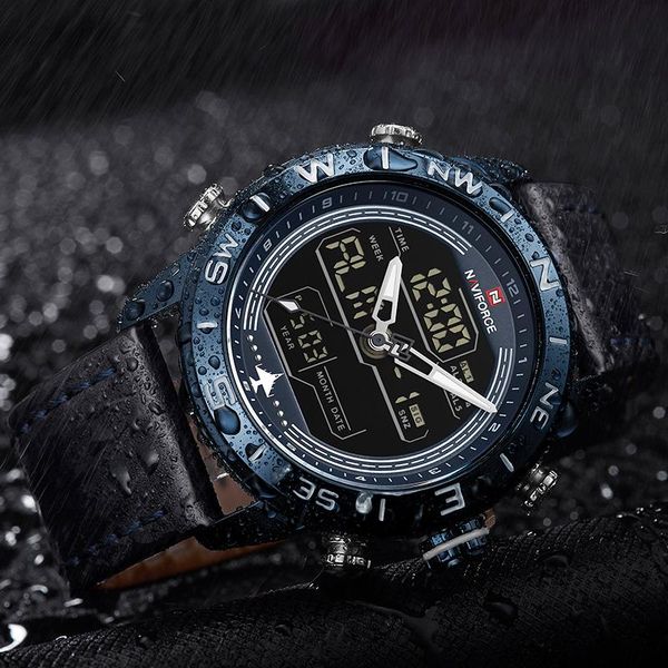 wristwatches naviforce mens led analog digital watch men military waterproof leather sport quartz men's casual clock relogio masculino, Slivery;brown
wristwatches naviforce mens led analog digital watch men military waterproof leather sport quartz men's casual clock relogio masculino, Slivery;brown