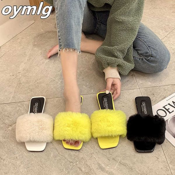 spring summer fluffy fur slippers shoes woman plush fur slip on flip flop flat furry fur slides outdoor sandals woman flats 2021 y0427, Black 
spring summer fluffy fur slippers shoes woman plush fur slip on flip flop flat furry fur slides outdoor sandals woman flats 2021 y0427, Black