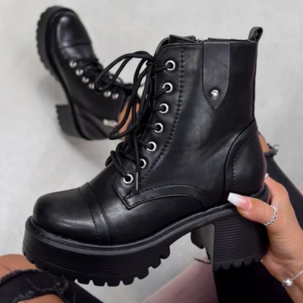 boots 2021 platform square high heels shoelaces fashion ankle shoes women casual, Black
boots 2021 platform square high heels shoelaces fashion ankle shoes women casual, Black
