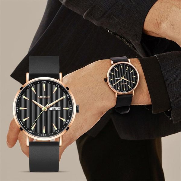 wristwatches megir simple quartz men's weekly calendar waterproof multifunctional sports chronograph silicone luxury personality watch, Slivery;brown
wristwatches megir simple quartz men's weekly calendar waterproof multifunctional sports chronograph silicone luxury personality watch, Slivery;brown