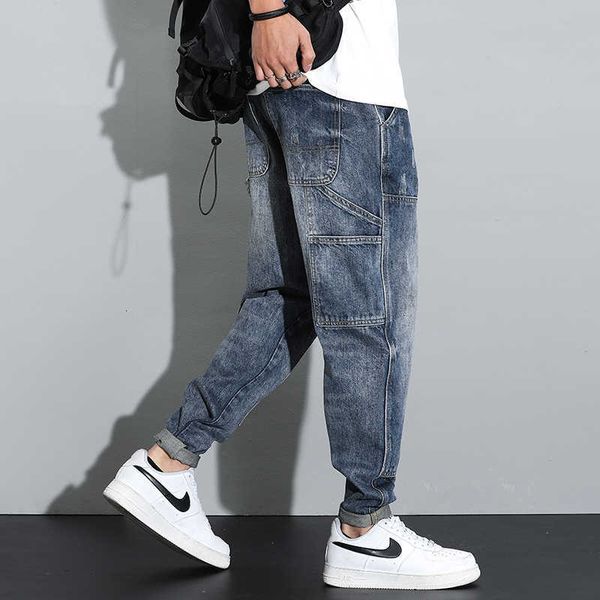 men's jeans japanese fashion retro blue multi pockets designer denim cargo pants homme streetwear hip hop wide leg harem mntx
men's jeans japanese fashion retro blue multi pockets designer denim cargo pants homme streetwear hip hop wide leg harem mntx