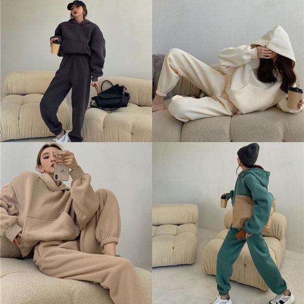 women's two piece pants tracksuit oversized sportswear hoodie pocket sweatshirt female 2021 spring casual set woman long suit, White
women's two piece pants tracksuit oversized sportswear hoodie pocket sweatshirt female 2021 spring casual set woman long suit, White