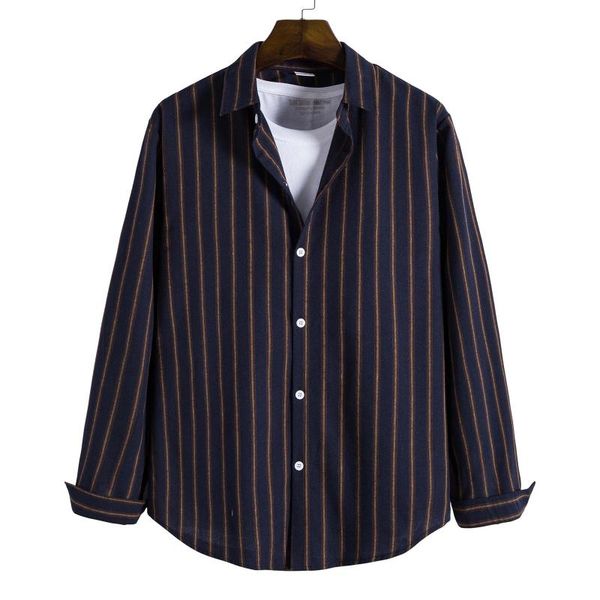 men's casual shirts feitong 2021 winter for men striped shirt long sleeve single breasted turn-down collar bluses clothing, White;black
men's casual shirts feitong 2021 winter for men striped shirt long sleeve single breasted turn-down collar bluses clothing, White;black