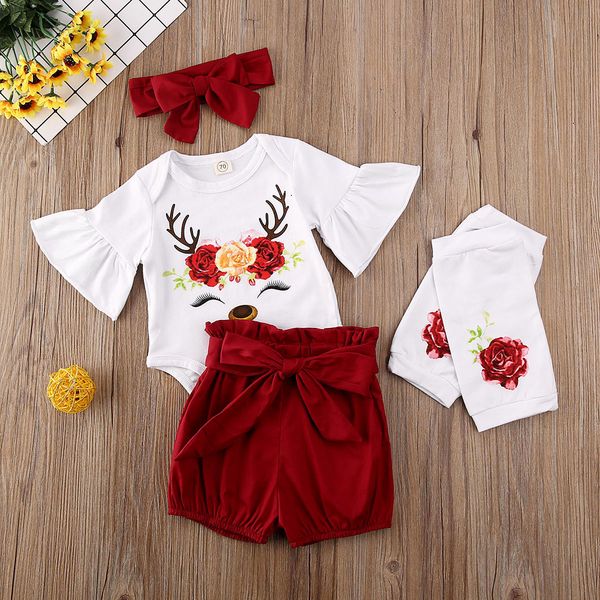 5pcsbaby girl christmas clothes sets newborn my 1st floral print flare sleeve romper+shorts+leg warmers outfit, White
5pcsbaby girl christmas clothes sets newborn my 1st floral print flare sleeve romper+shorts+leg warmers outfit, White
