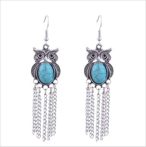 women's owl tassel tibetan silver turquoise charm earrings gstqe039 fashion gift national style women diy earring, Golden
women's owl tassel tibetan silver turquoise charm earrings gstqe039 fashion gift national style women diy earring, Golden