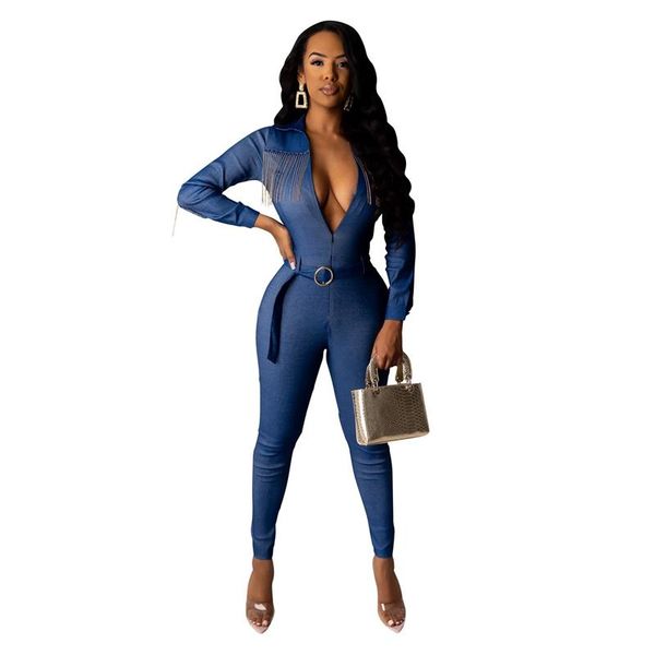 women's jumpsuits & rompers denim bodycon jumpsuit women winter clothes v--neck long sleeve tassel bodysuit sashes zipper womens, Black;white
women's jumpsuits & rompers denim bodycon jumpsuit women winter clothes v--neck long sleeve tassel bodysuit sashes zipper womens, Black;white