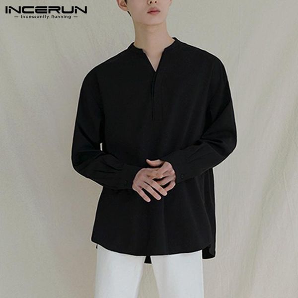 men's casual shirts leisure solid color incerun men long sleeve v neck camisa elegant dress shirt man korean style chemise hombre blusa, White;black
men's casual shirts leisure solid color incerun men long sleeve v neck camisa elegant dress shirt man korean style chemise hombre blusa, White;black