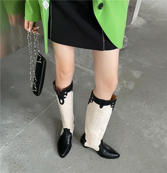 boots monmoira pointed toe long knee cowboy western women 2021 brand design mixed colors patchwork slip on women's, Black
boots monmoira pointed toe long knee cowboy western women 2021 brand design mixed colors patchwork slip on women's, Black