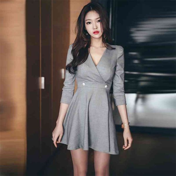 mini dress korean ladies long sleeve v neck a line club office party dresses for women clothing 210530, Black;gray
mini dress korean ladies long sleeve v neck a line club office party dresses for women clothing 210530, Black;gray