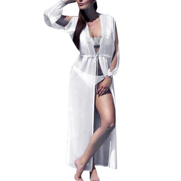 women's swimwear 2021 vestidos para playa women casual boho beach dresses solid lace patchwork holiday split maxi dress vestido praia s, White;black
women's swimwear 2021 vestidos para playa women casual boho beach dresses solid lace patchwork holiday split maxi dress vestido praia s, White;black
