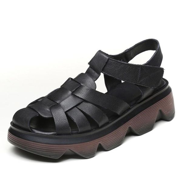 sandals 2021 fashion roman style handmade weave genuine leather summer shoes for women wedges platform casual female sandalias, Black
sandals 2021 fashion roman style handmade weave genuine leather summer shoes for women wedges platform casual female sandalias, Black