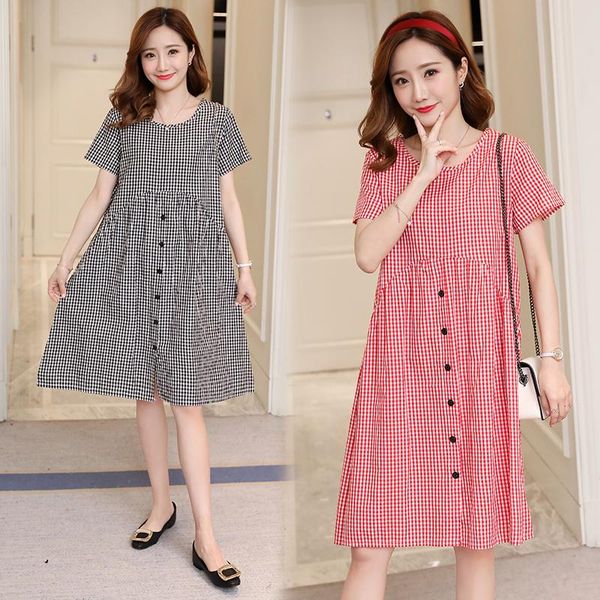 maternity dresses 514# dress summer cotton plaid o neck color block red short sleeves loose stylish pregnant women mom, White
maternity dresses 514# dress summer cotton plaid o neck color block red short sleeves loose stylish pregnant women mom, White