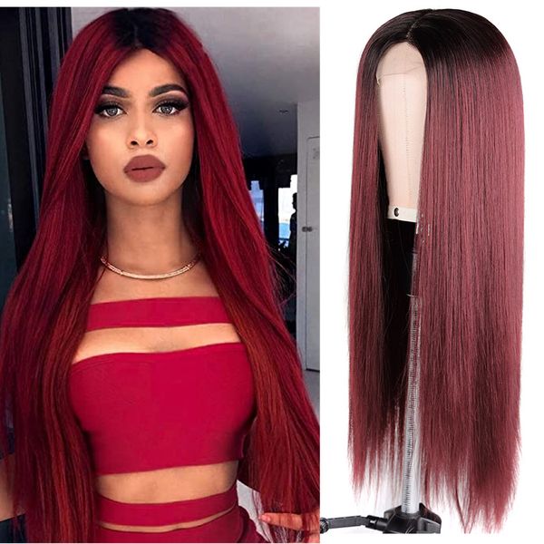 synthetic lace front wig for women medium brown color long straight hair wigs middle part heat resistant fiber fashion iconfactory direct, Black
synthetic lace front wig for women medium brown color long straight hair wigs middle part heat resistant fiber fashion iconfactory direct, Black