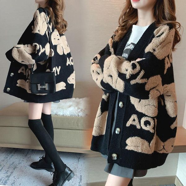 women's jackets in addition to thick velvet mid-length women's jacket tides in autumn and winter sweaters cardigans knitted or cro, Black;brown
women's jackets in addition to thick velvet mid-length women's jacket tides in autumn and winter sweaters cardigans knitted or cro, Black;brown