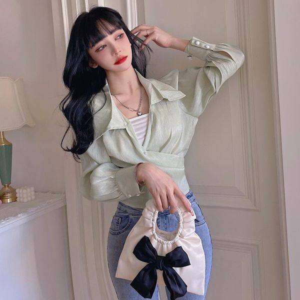 women's blouses & shirts 2021 fashion clothing early autumn blouse women korean style short long sleeve chiffon, White
women's blouses & shirts 2021 fashion clothing early autumn blouse women korean style short long sleeve chiffon, White