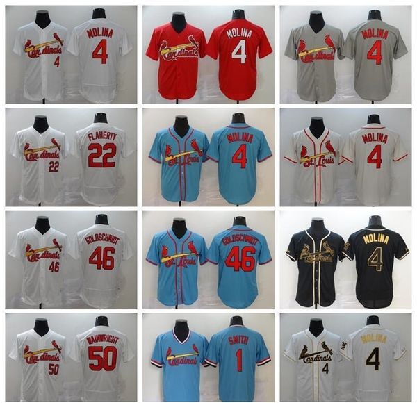 2020 cardinal 4 yadier molina 46 paul goldschmidt 1 ozzie smith 50 adam wainwright red white grey blue jerseys, Blue;black
2020 cardinal 4 yadier molina 46 paul goldschmidt 1 ozzie smith 50 adam wainwright red white grey blue jerseys, Blue;black