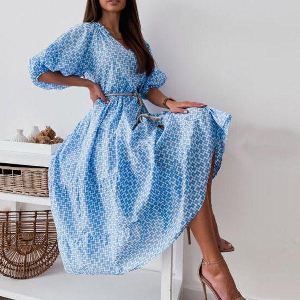 party dresses casual flower print women loose elegant puff sleeve belt dress 2021 summer v neck ruffle long vestidos, White;black
party dresses casual flower print women loose elegant puff sleeve belt dress 2021 summer v neck ruffle long vestidos, White;black