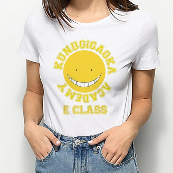 women's t-shirt assassination classroom printed female kunugigaoka acaoemy e class letter tshirt japanese women shirt short sleeve, White
women's t-shirt assassination classroom printed female kunugigaoka acaoemy e class letter tshirt japanese women shirt short sleeve, White