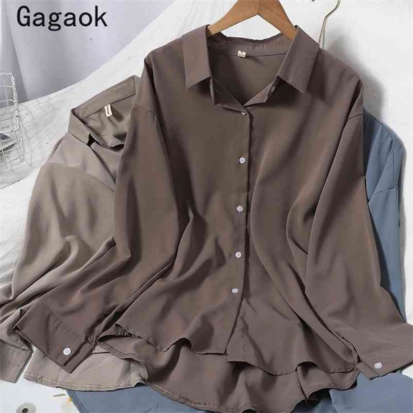 blouse women spring autumn solid office lady lapel simple shirts loose casual korean fashion female wild blouses 210531, White
blouse women spring autumn solid office lady lapel simple shirts loose casual korean fashion female wild blouses 210531, White